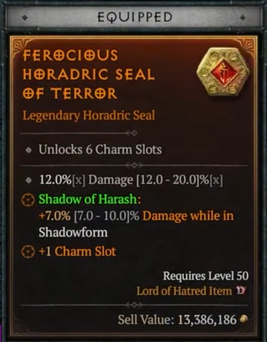 Ferocious Horadric Seal of Terror