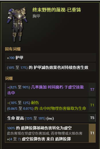 胸甲 - 终末野熊的蔑视